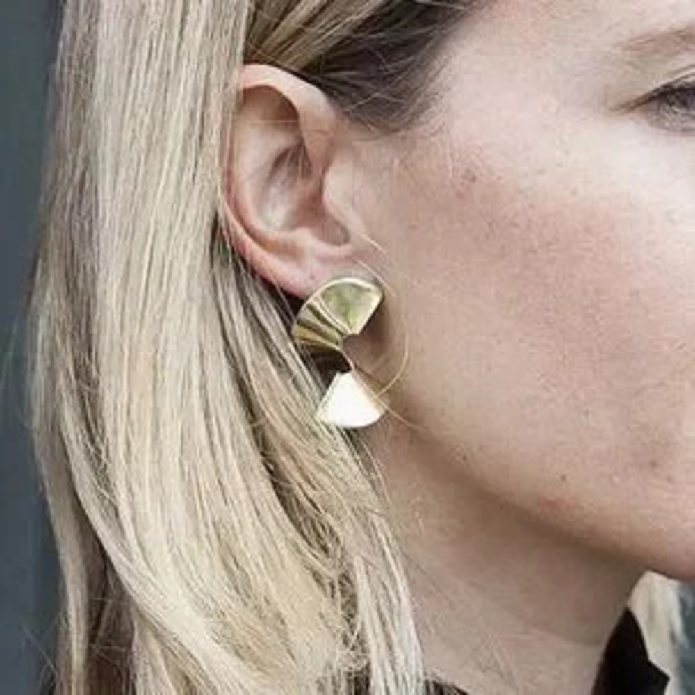 New Gold Exaggerated Statement Earrings?Chunky Large Earrings